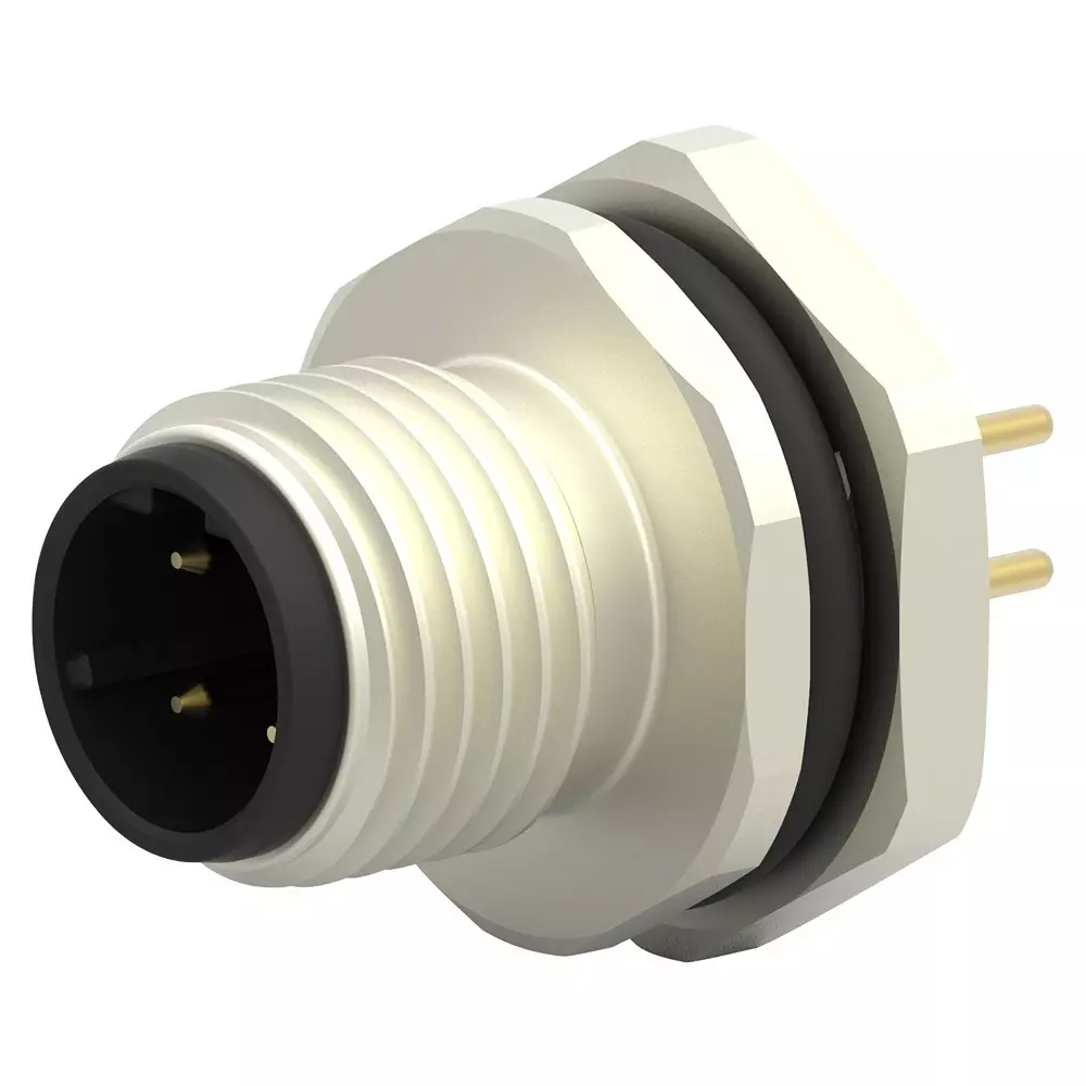 TE CONNECTIVITY Sensor Connector, M12, Plug, 4Pos, Panel, T4142512041-000