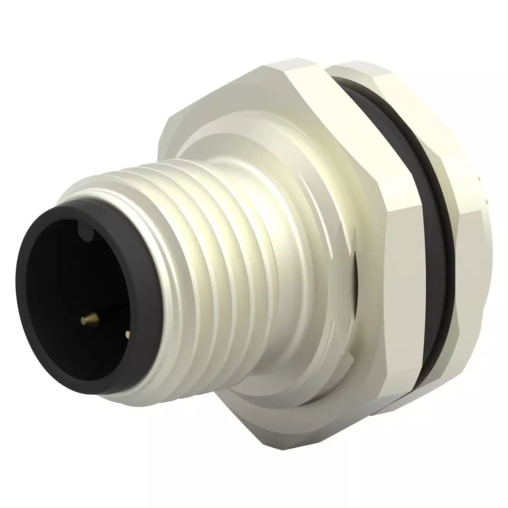 TE CONNECTIVITY Sensor Connector, M12, Plug, 3Pos, Panel, T4130012031-000 (Pack of 100)