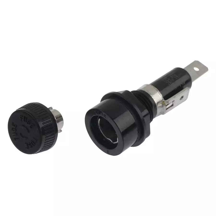EATON ELECTRONICS Fuse Holder, 6.3 X 32mm, Panel Mount, HKP-BBHH