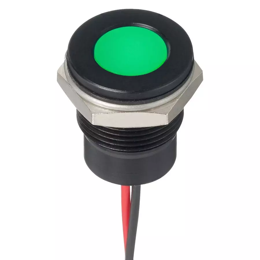 APEM Led Panel Indicator, 12.7mm, Grn, 12VDC, Q12-7F5BXXHG12E