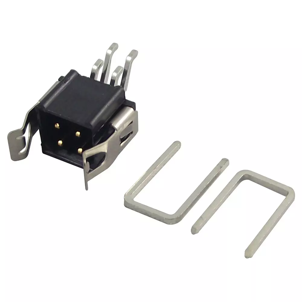 HARWIN Plug, R/A, Smt, Latch, 4Way, M80-6660442