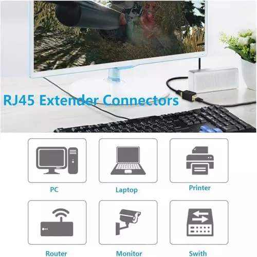 PremiumAV RJ45 Coupler Connector Cat7/Cat6/Cat5e Ethernet LAN Adapter Female to Female Inline Coupler for Network Cable Extension
