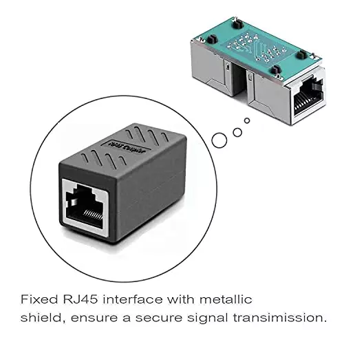 PremiumAV RJ45 Coupler Connector Cat7/Cat6/Cat5e Ethernet LAN Adapter Female to Female Inline Coupler for Network Cable Extension