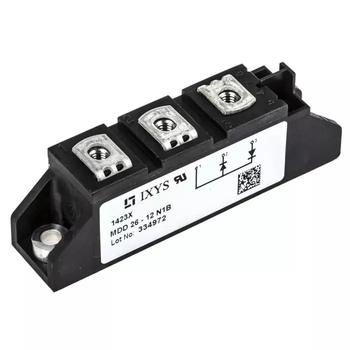 IXYS SEMICONDUCTOR Dual Rectifier Diode Panel Mount 3-Pin 1200V 36A, MDD26-12N1B (Pack of 36 Pcs)