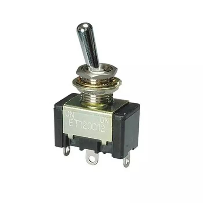 NIDEC COPAL ELECTRONICS GMBH Toggle Switch PCB Mount On-Off DPDT Solder Terminal, ET215K12-Z (Pack of 10 Pcs)