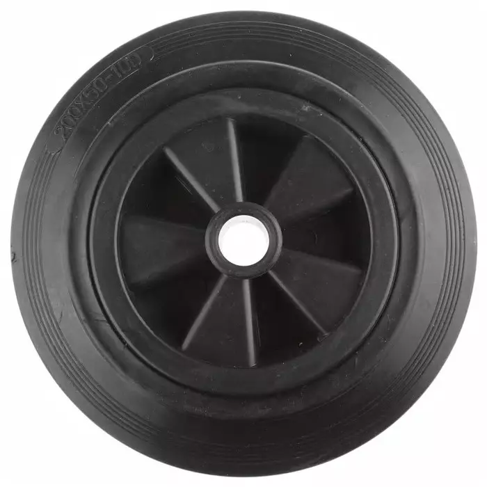 Guitel Hervieu Black Rubber Ageing Resistant Trolley Wheel 200 Kg, 1811020