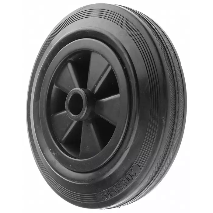 Guitel Hervieu Black Rubber Ageing Resistant Trolley Wheel 200 Kg, 1811020