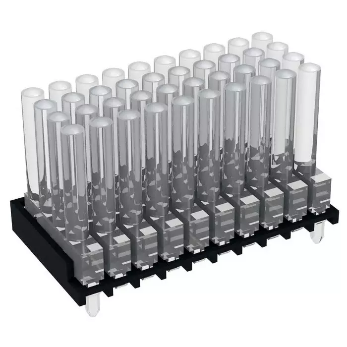 MENTOR PCB Mounted 40-Way LED Light Pipe Quad-Level-Row Clear Dome Lens, 1296.7204 (Pack of 100 Pcs)