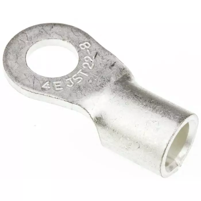 JST (JAPAN SOLDERLESS TERMINALS) R Uninsulated Ring Terminal 8mm Stud Size 16.78mm² to 26.66mm² Wire Size, 22-8 (Pack of 10 Pcs)