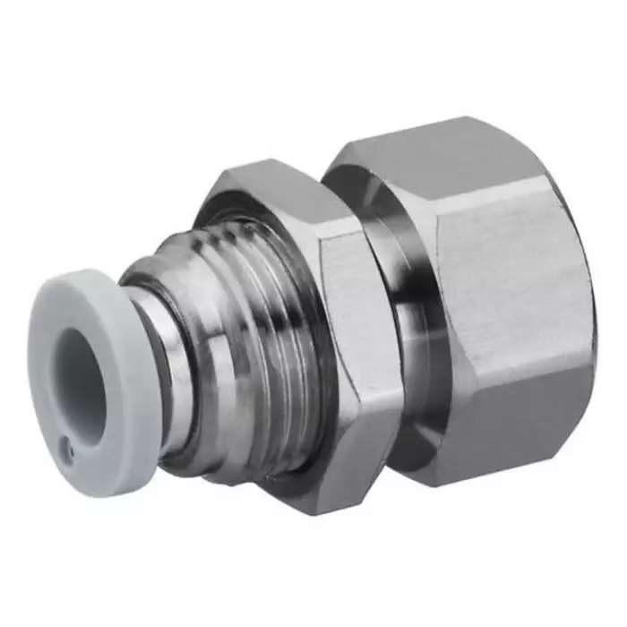 EMERSON – AVENTICS QR1-S-RSI Series Bulkhead G 3/8 to Push In 16 mm Threaded Connection Style, 2122608140 (Pack of 10 Pcs)