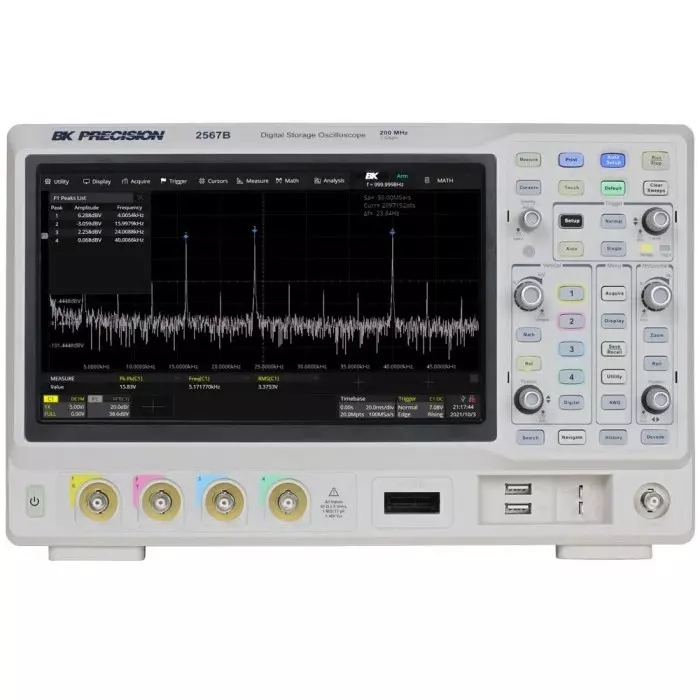 BK Precision 2560B Series 200 MHz Bench Oscilloscope 4 Analogue Channels - RS Calibrated, BK2567B