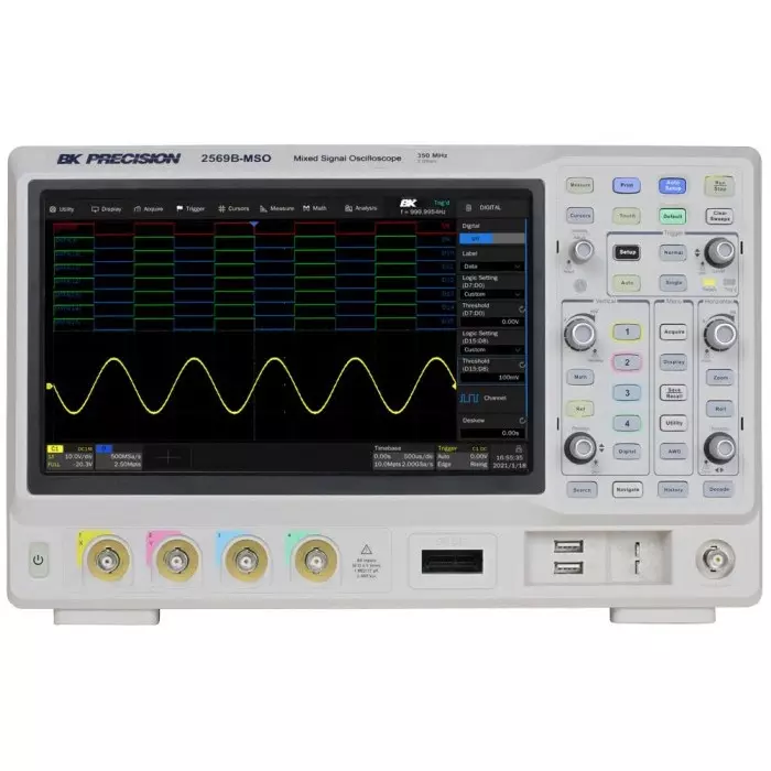 BK Precision 2560B Series 350 MHz Bench Oscilloscope 4 Analogue Channels - UKAS Calibrated, BK2569B-MSO