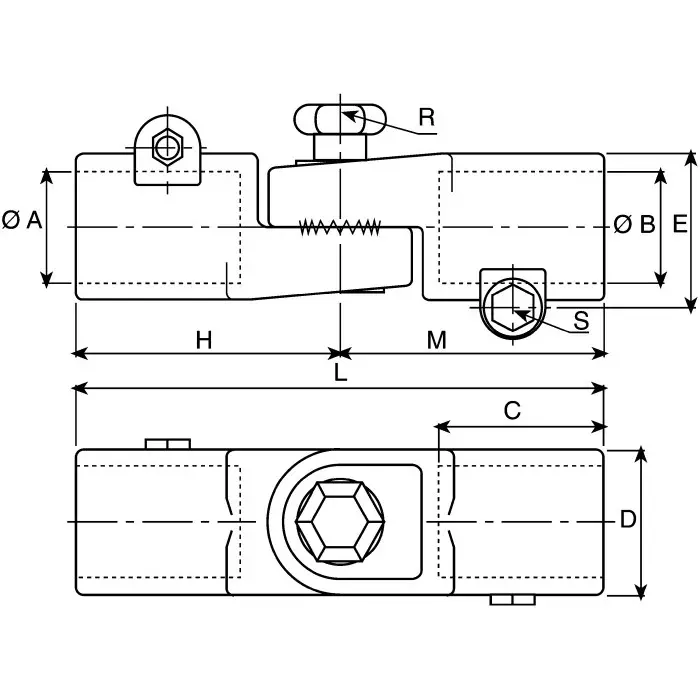 Rose+Krieger M10 Hinge Clamp Connecting Component Strut Profile 30 mm, 183000050200