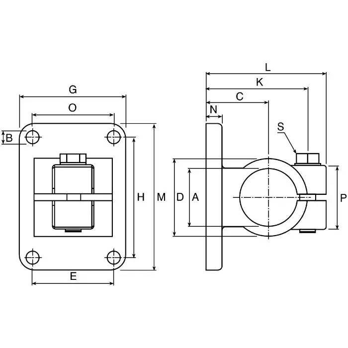 Rose+Krieger M6 Thread Flange Clamp 16mm, 121 600 00020