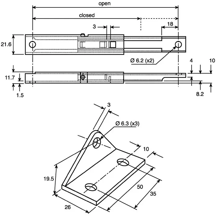 Pinet Stainless Steel Drawer Slide 175 mm Closed Length 50 Kg Load, 24-A-3560 (Pack of 2 Pcs)