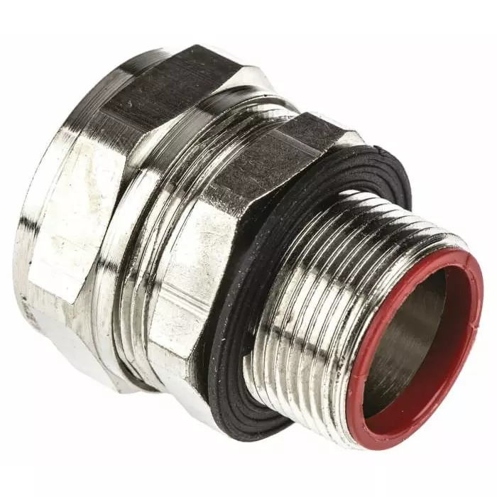 Adaptaflex Swivel Conduit Fitting 25mm Nominal Size M25 Brass Silver, 7TCA296030R0215SPL25/M25/M (Pack of 10 Pcs)