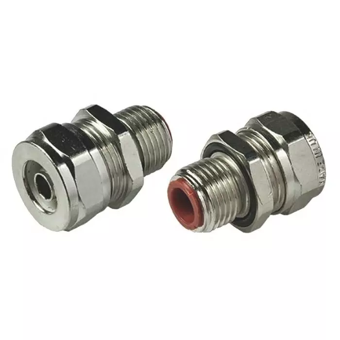 Adaptaflex Straight Conduit Fitting 20mm Nominal Size M20 Brass Metallic IP67 Rating, 7TCA296030R0157SPL20/M20/A (Pack of 10 Pcs)