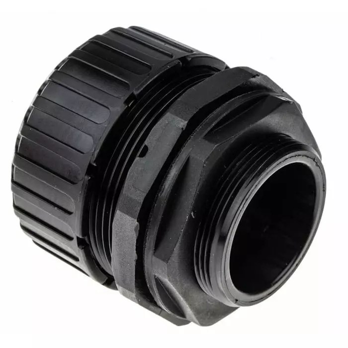 Adaptaflex Straight Conduit Fitting 40mm Nominal Size M40 Nylon 66 Black IP65 Rating, 7TCA296060R0144XF40/M40/D (Pack of 2 Pcs)