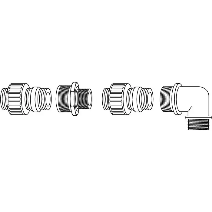 Adaptaflex 90° Panel Mounting Flange Conduit Fitting 32mm Nominal Size Nylon 66 Black IP67 Rating, AS34/FL/90/BL