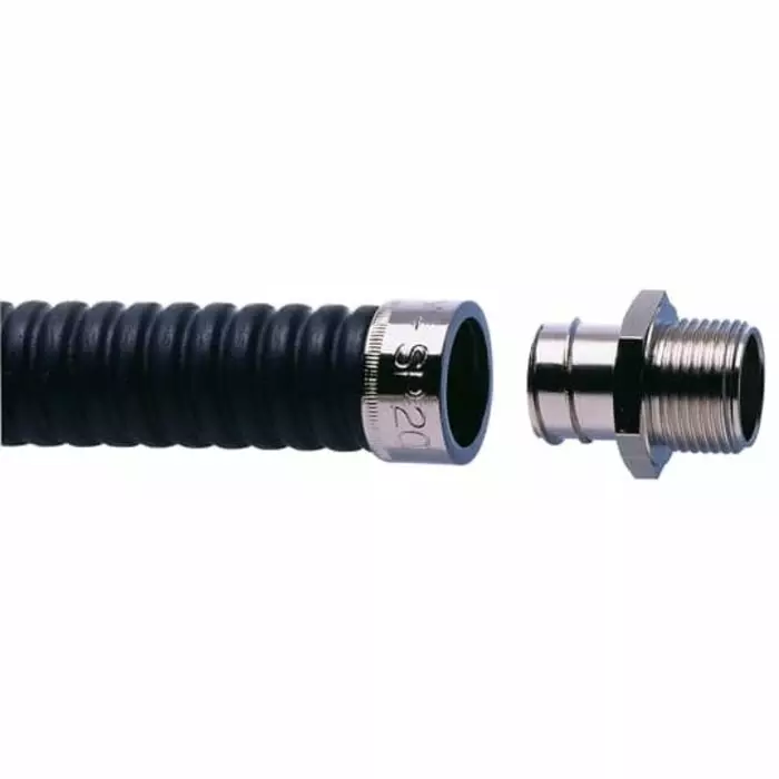 Adaptaflex Straight Conduit Fitting 20mm Nominal Size M20 Brass Silver IP54 Rating, 7TCA296020R0149SP20/M20/A (Pack of 10 Pcs)