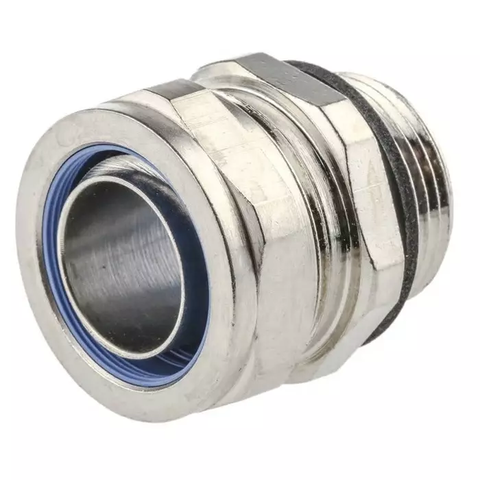 Adaptaflex Swivel Conduit Fitting 20mm Nominal Size PG16 Brass Silver IP65 Rating, SP20/PG16/M (Pack of 10 Pcs)