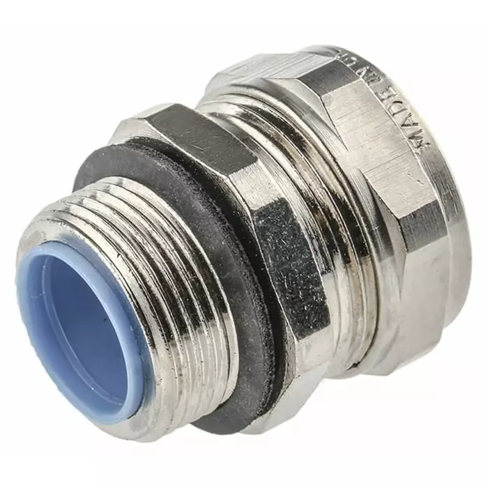 Adaptaflex Swivel Conduit Fitting 20mm Nominal Size PG16 Brass Silver IP65 Rating, SP20/PG16/M (Pack of 10 Pcs)