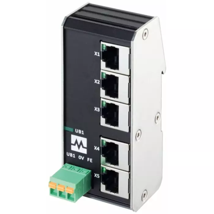 Murrelektronik Limited 58 Series DIN Rail Mount Network Hub 5 RJ45 Ports 9-36V DC, 58900