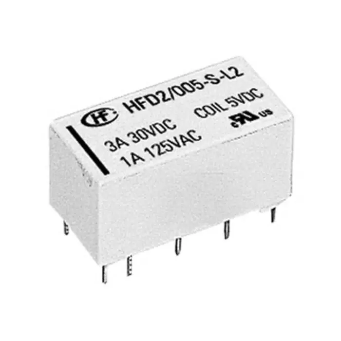 Hongfa Europe GMBH HFD2 Series Signal Relay PCB Mount 2 Pole 12V DC 3A Switching Current, HFD2/012-S-L1-D (Pack of 2 Pcs)