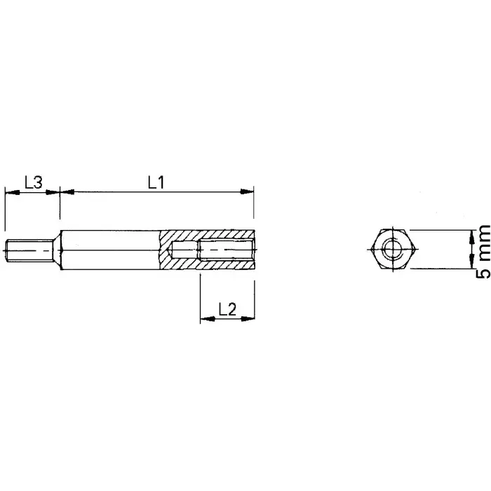 ESSENTRA COMPONENTS Standoff M3 Thread 10 mm Body Brass Male/Female, HTSB-M3-10-5-2
