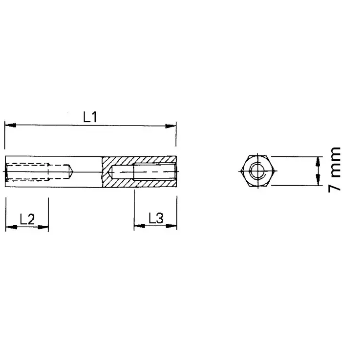 ESSENTRA COMPONENTS Standoff M4 Thread 15 mm Body Brass Male/Female, HTSB-M4-15-7-1