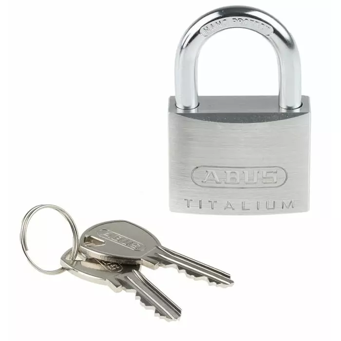 ABUS 64TI Key Weatherproof Titanium Weatherproof Padlock Keyed Alike 6.5 mm Shackle 40 mm Body, 64TI/40 KA6411