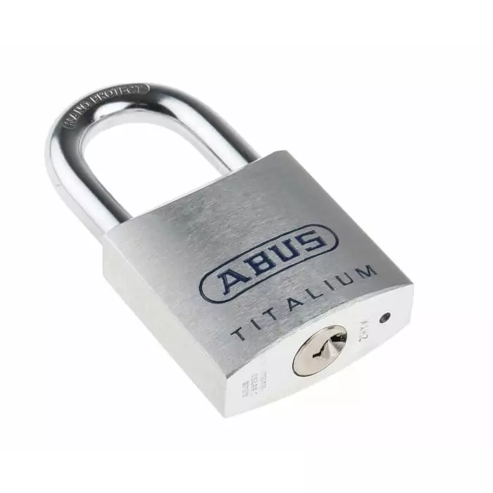 ABUS Key Weatherproof Titanium Weatherproof Padlock Keyed Alike 9.5 mm Shackle 50 mm Body, 80TI/50 KA8011