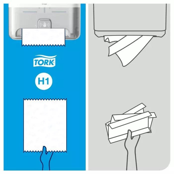 Tork Paper Towel Dispenser Wall Mounting Plastic White 206x368x331 mm, 551100