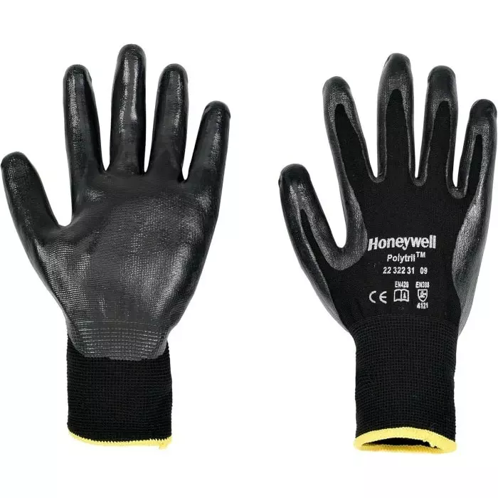 Honeywell Polytril Black Polyamide Abrasion Resistant Cut Resistant Puncture Resistant Tear Resistant Gloves, 2232231-07
