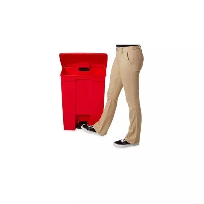 RUBBERMAID Legacy Step-On 68L Red Pedal Plastic Waste Bin, FG614500RED