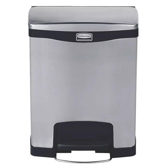 RUBBERMAID Slim Jim 30L Chrome Pedal Stainless Steel Waste Bin, 1901985