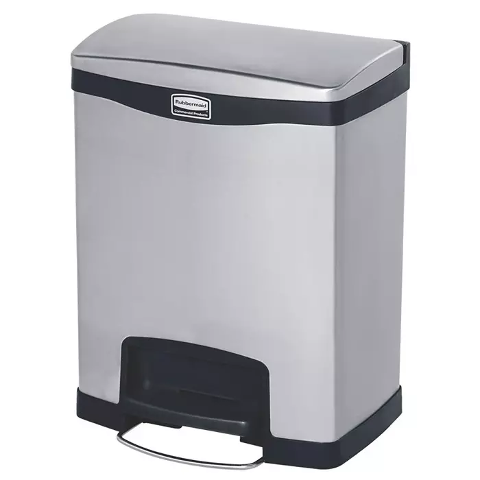 RUBBERMAID Slim Jim 30L Chrome Pedal Stainless Steel Waste Bin, 1901985