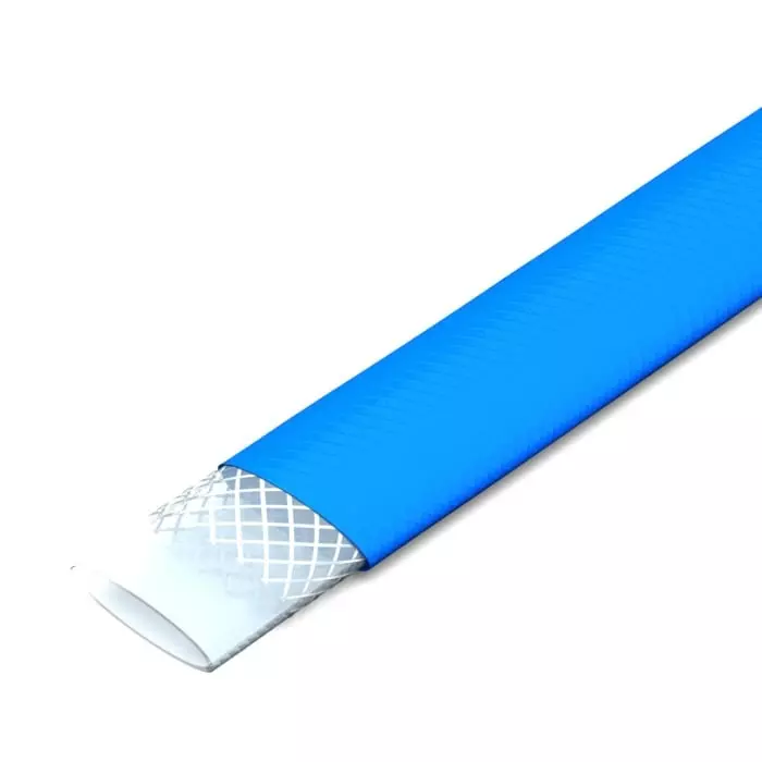 RS PRO Flat Roll-Up Hose with Couplings 8 Bar 20 m Long, Blue