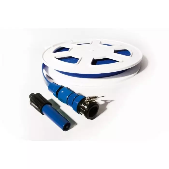 RS PRO Flat Roll-Up Hose with Couplings 8 Bar 20 m Long, Blue