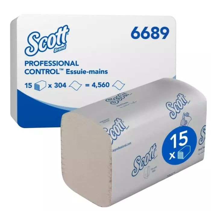 Kimberly-Clark Scott Folded White Paper Towel 200mm 304 Sheets, 6689