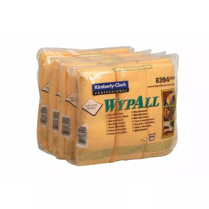 Kimberly Clark Wypall Yellow Cloths for Surface Cleaning Dry Use 400 x 400mm Repeat Use, 8394