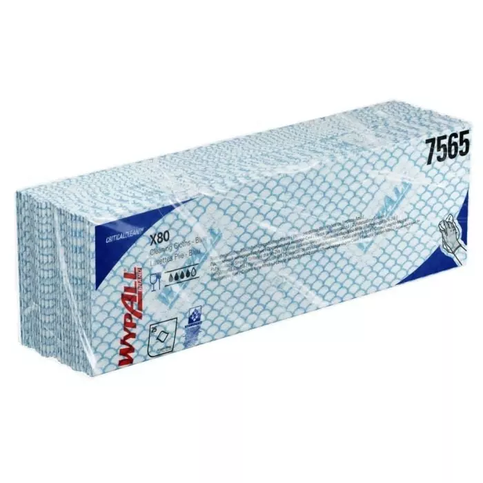 Kimberly Clark WypAll Blue Cloths for Industrial Cleaning Dry Use 420 x 360mm Repeat Use, 7565