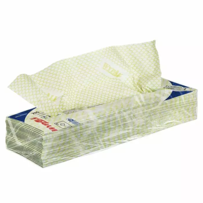 Kimberly Clark WypAll Yellow Cloths for Industrial Cleaning Dry Use 420 x 360mm Repeat Use, 7567