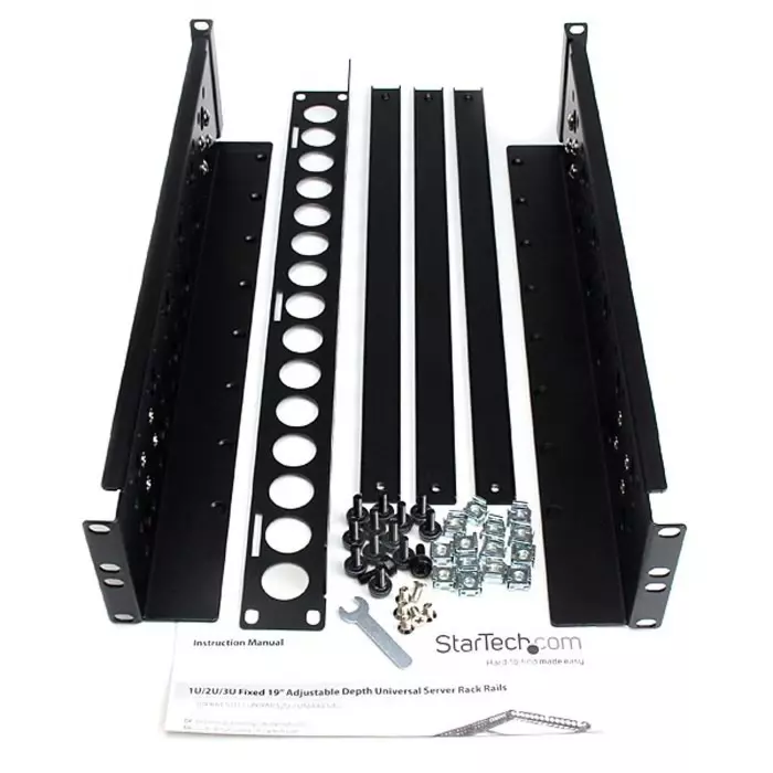 StarTech.com Rack Rail 420mm Depth 2U 45 Kg Max Load, UNIRAILS2U