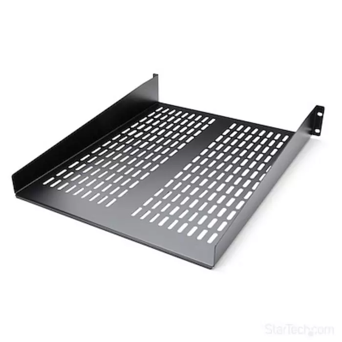 StarTech.com Black Rack Shelf 2U 23 Kg Load 482mm x 558mm, CABSHELF22V