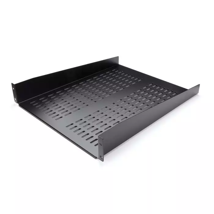 StarTech.com Black Rack Shelf 2U 23 Kg Load 482mm x 558mm, CABSHELF22V