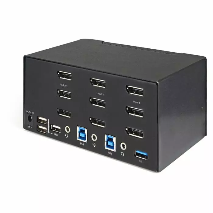 StarTech.com 2 Port 3 USB DisplayPort KVM Switch 3.5 mm Stereo 3480 x 2160 Maximum Resolution, SV231TDPU34K