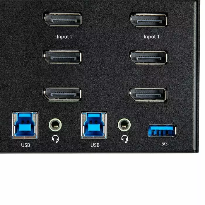 StarTech.com 2 Port 3 USB DisplayPort KVM Switch 3.5 mm Stereo 3480 x 2160 Maximum Resolution, SV231TDPU34K