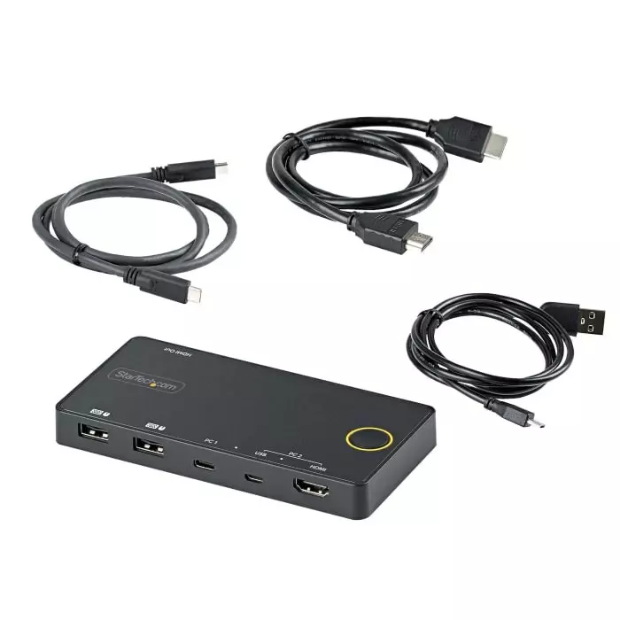 StarTech.com 2 Port USB DisplayPort HDMI KVM Switch HDMI 3840 x 2160 Maximum Resolution, SV221HUC4K
