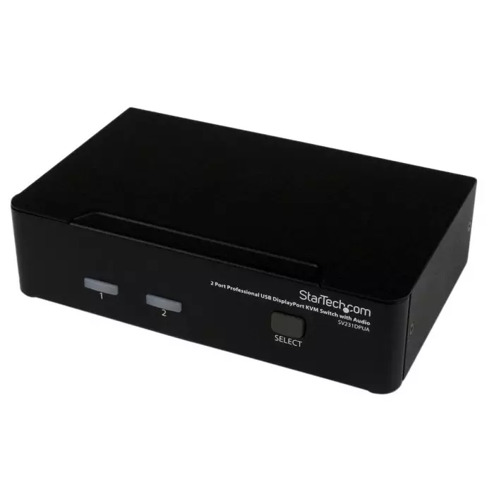 StarTech.com 2 Port USB DisplayPort KVM Switch 3.5 mm Stereo 3840 x 2400 Maximum Resolution, SV231DPUA